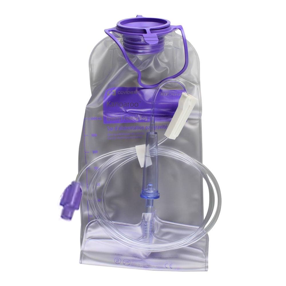 Kangaroo Gravity Feeding Bag Set with 7-1/2 ft L Tubing, 1000mL - Case of 30 - Image 1
