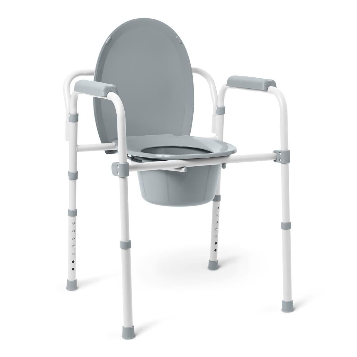 Medline Steel 3 in 1 Elongated Folding Commode - Each - Image 1