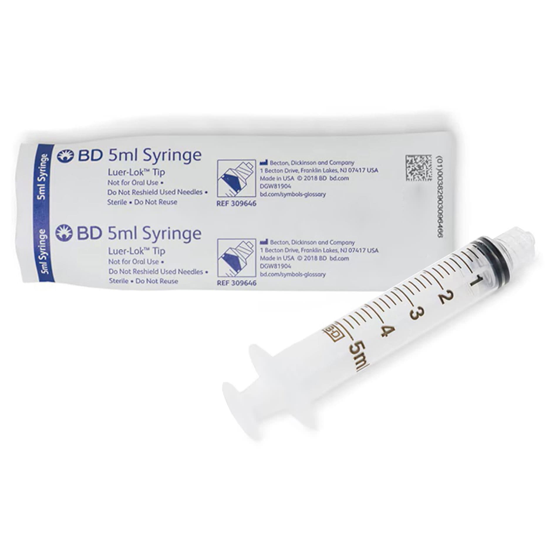 BD Luer-Lok Flat Top Style General Purpose Syringe, 5 mL