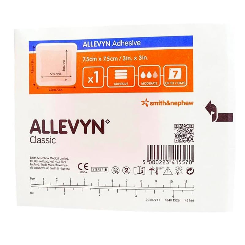 Allevyn Adhesive Hydrocellular Dressing, 3" x 3" - Image 1