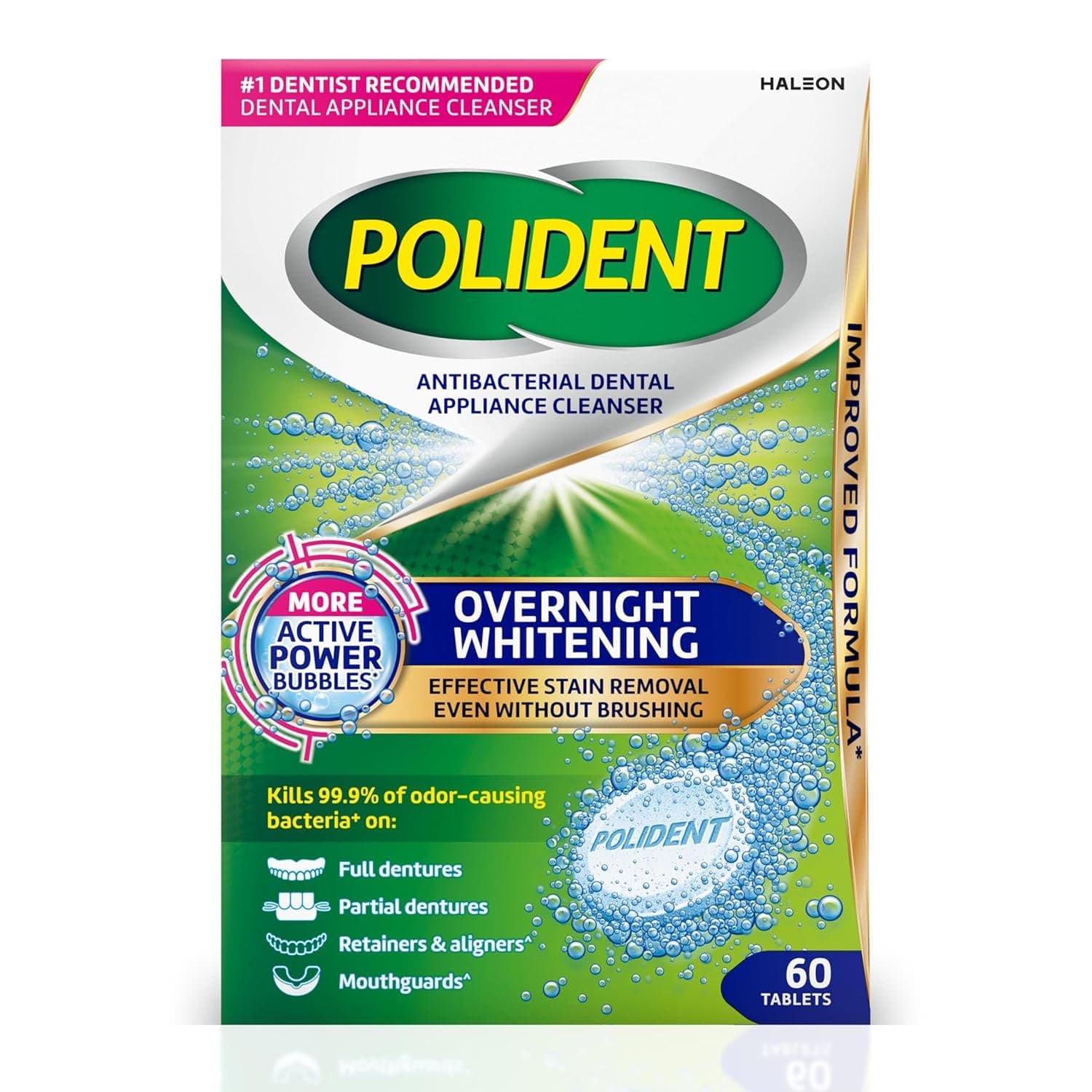 Polident Antibacterial Dental Appliance Cleanser Tablets - Box of 60 - Image 1