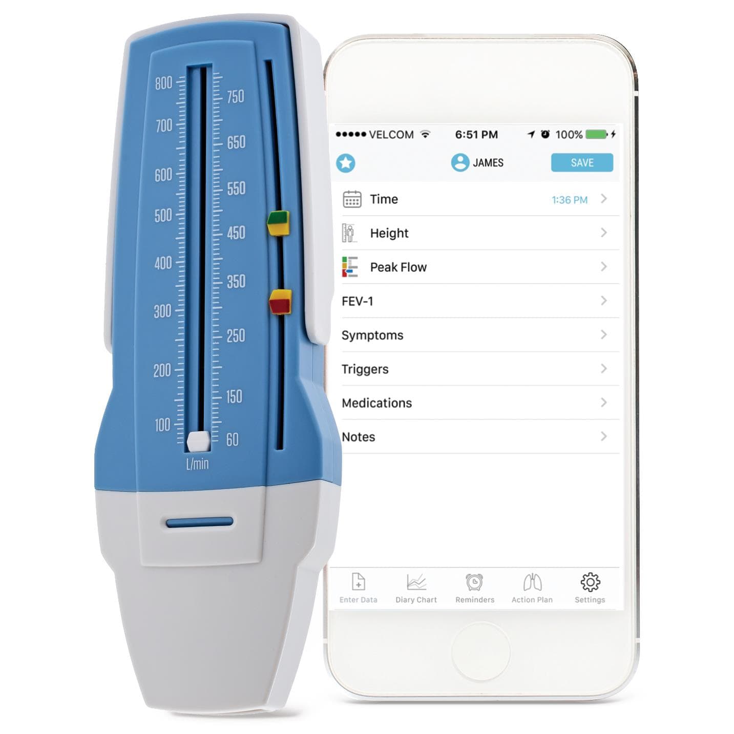 AsthmaMD Lung Performance Peak Flow Meter - Image 3