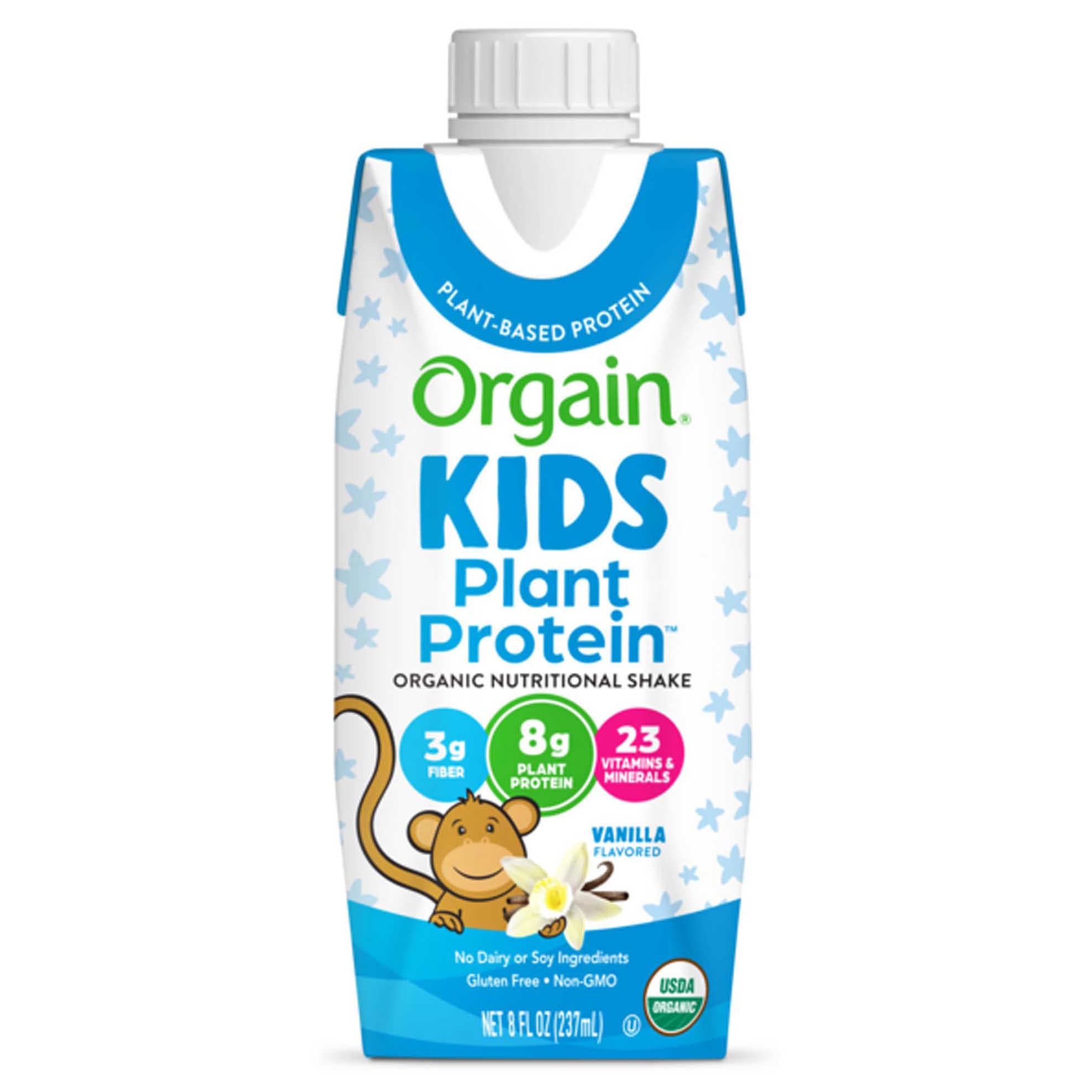 Orgain Kids Plant Protein Organic Nutritional Shake, Vanilla Flavor - Case of 12 - Image 1