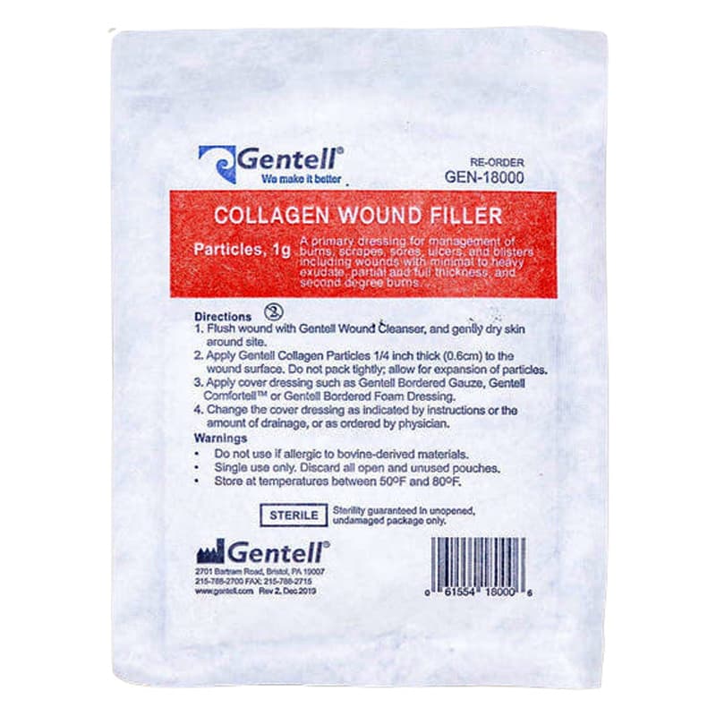 Gentell Collagen Wound Filler Particles, 1 Gram - Box of 5 - Image 1