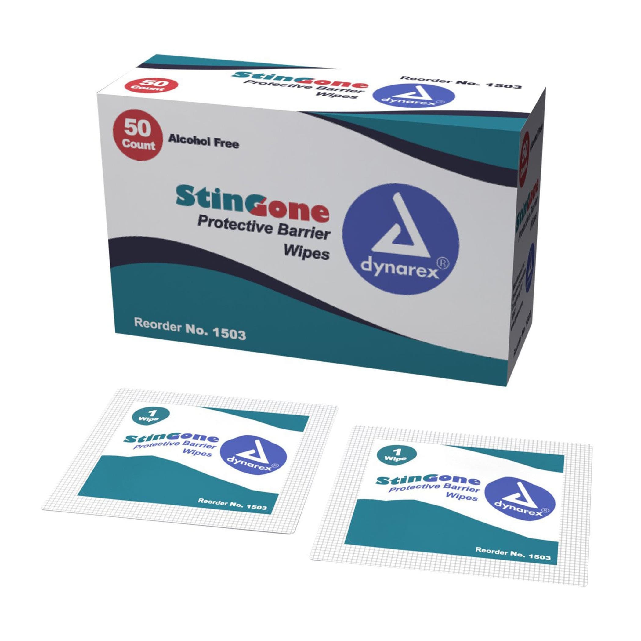Dynarex StingGone Protective Barrier Wipes, Clear - Image 1