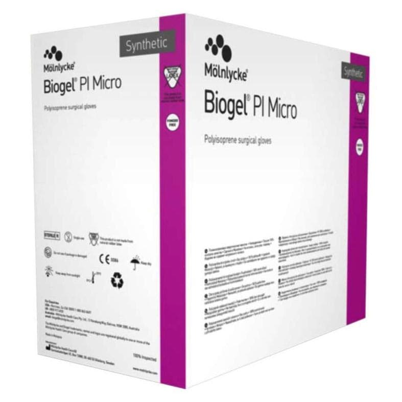 Biogel PI Micro Surgical Glove Straw Neutral Beaded Cuff Standard, 11.7 Inch, Size 7.5, Pair - Box of 50 - Image 1
