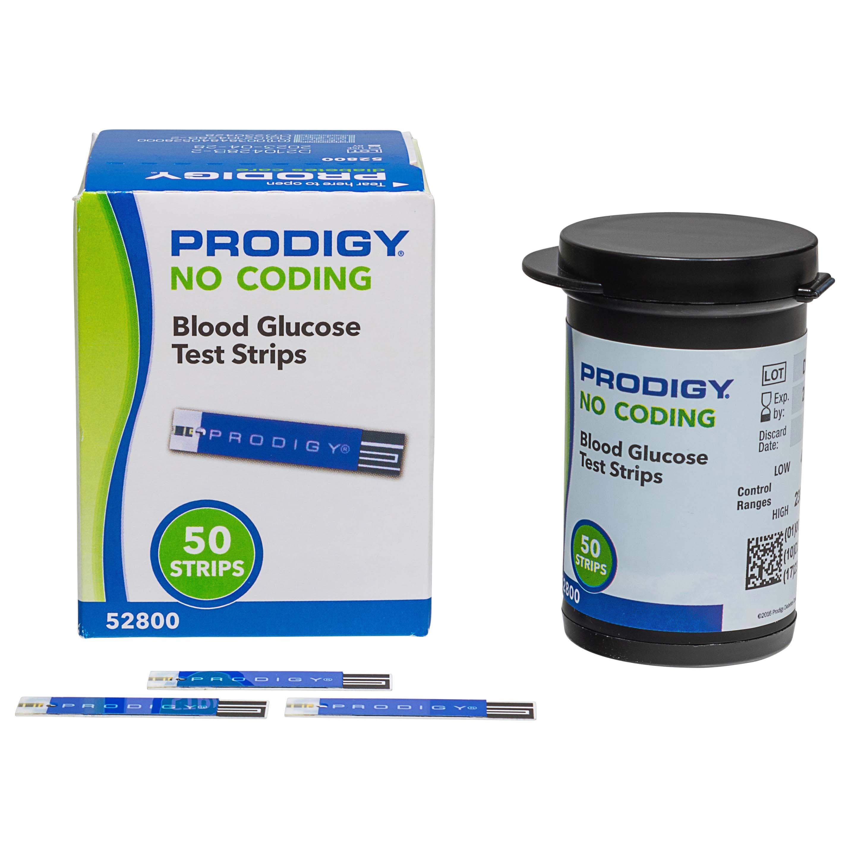 Prodigy No Coding Blood Glucose Test Strip - Box of 50