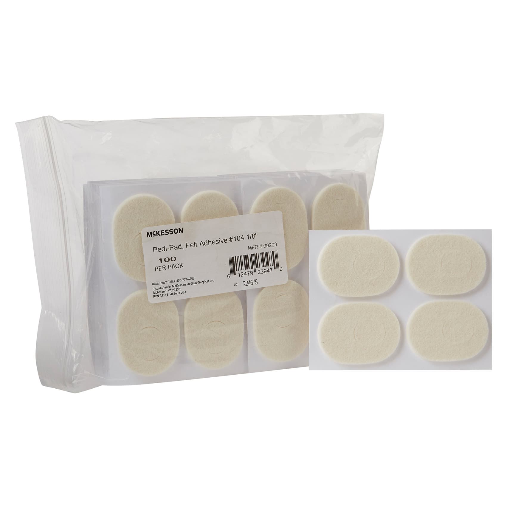 McKesson Pedi-Pad Size 104 Foot Pad 1/8 Inch Thick Adhesive White