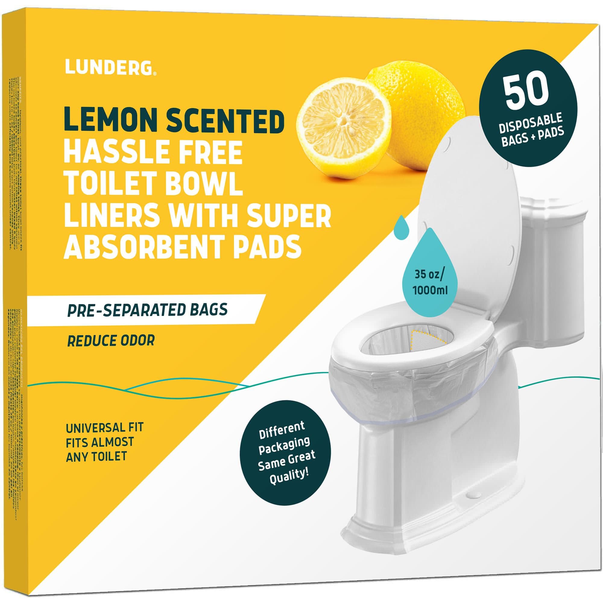 Lunderg Toilet Bowl Liners with Super Absorbent Pads, 50/Box, Lemon - Image 1