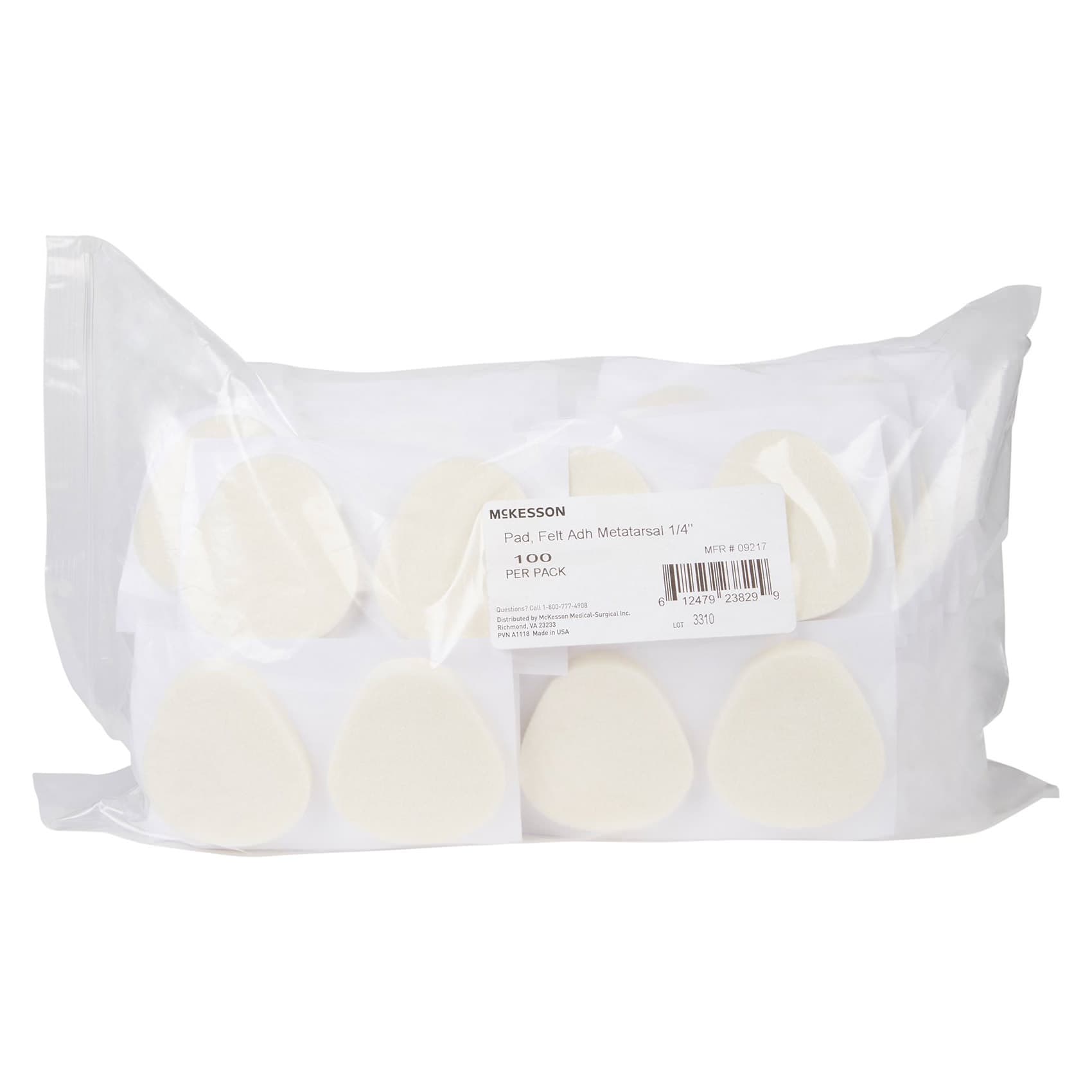 McKesson Protective Pad White Adhesive Foot Adult, 1/4 Inch Thick, Size 106 - Package of 100 - Image 1