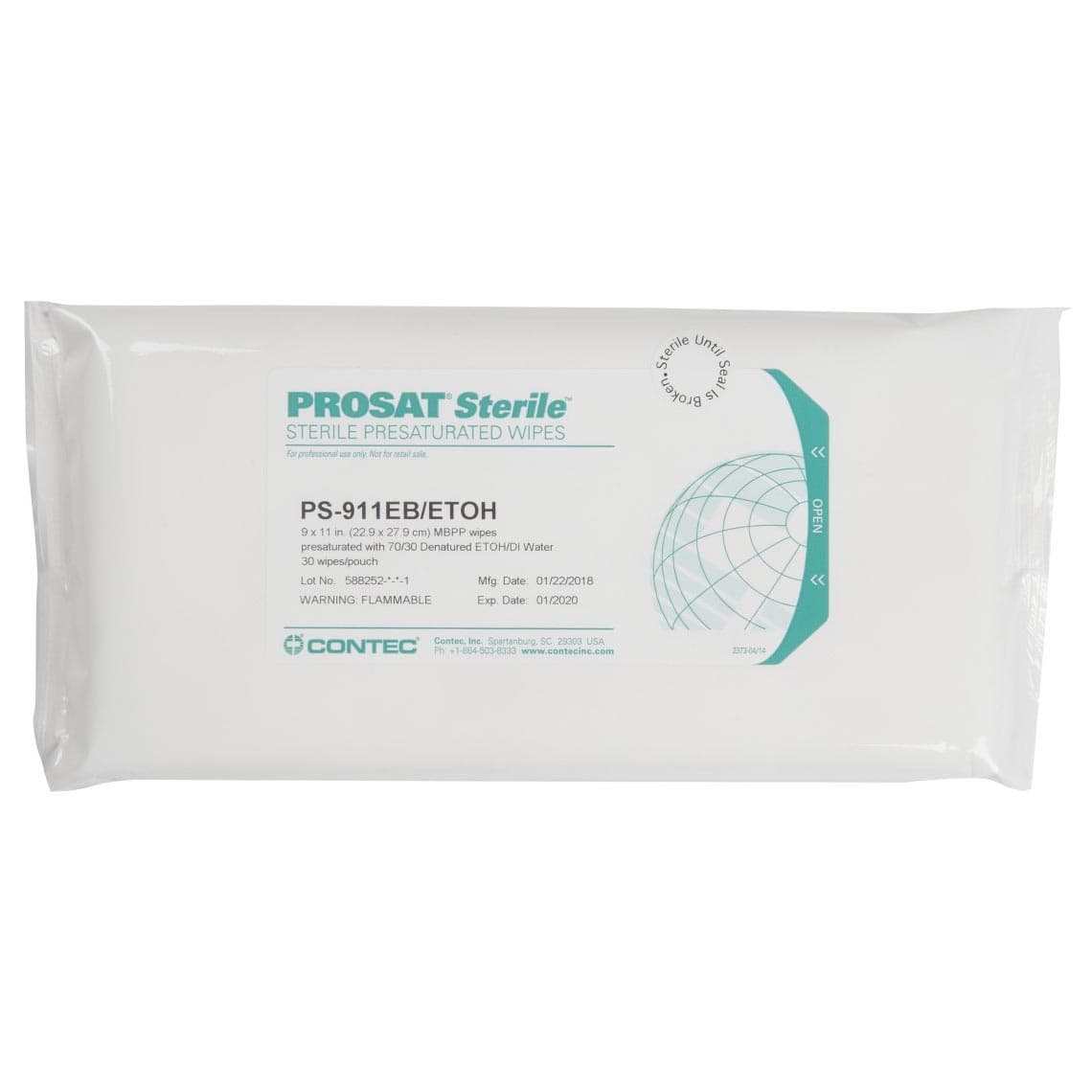 PROSAT Sterile Surface Disinfectant Cleaner Wipe, 9 x 11 Inch - Image 1