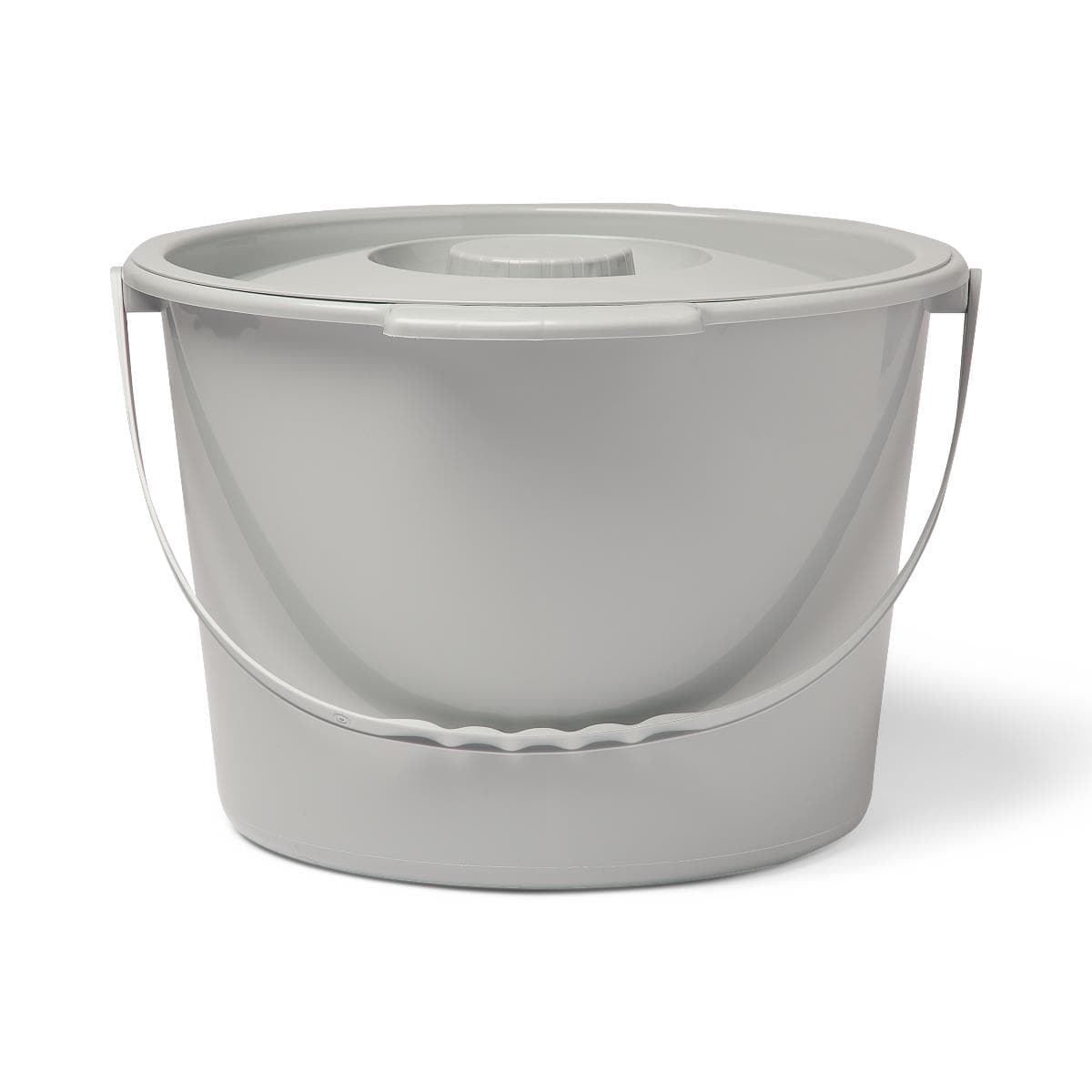 Medline Commode Bucket, With Lid and Plastic Handle - Case of 6