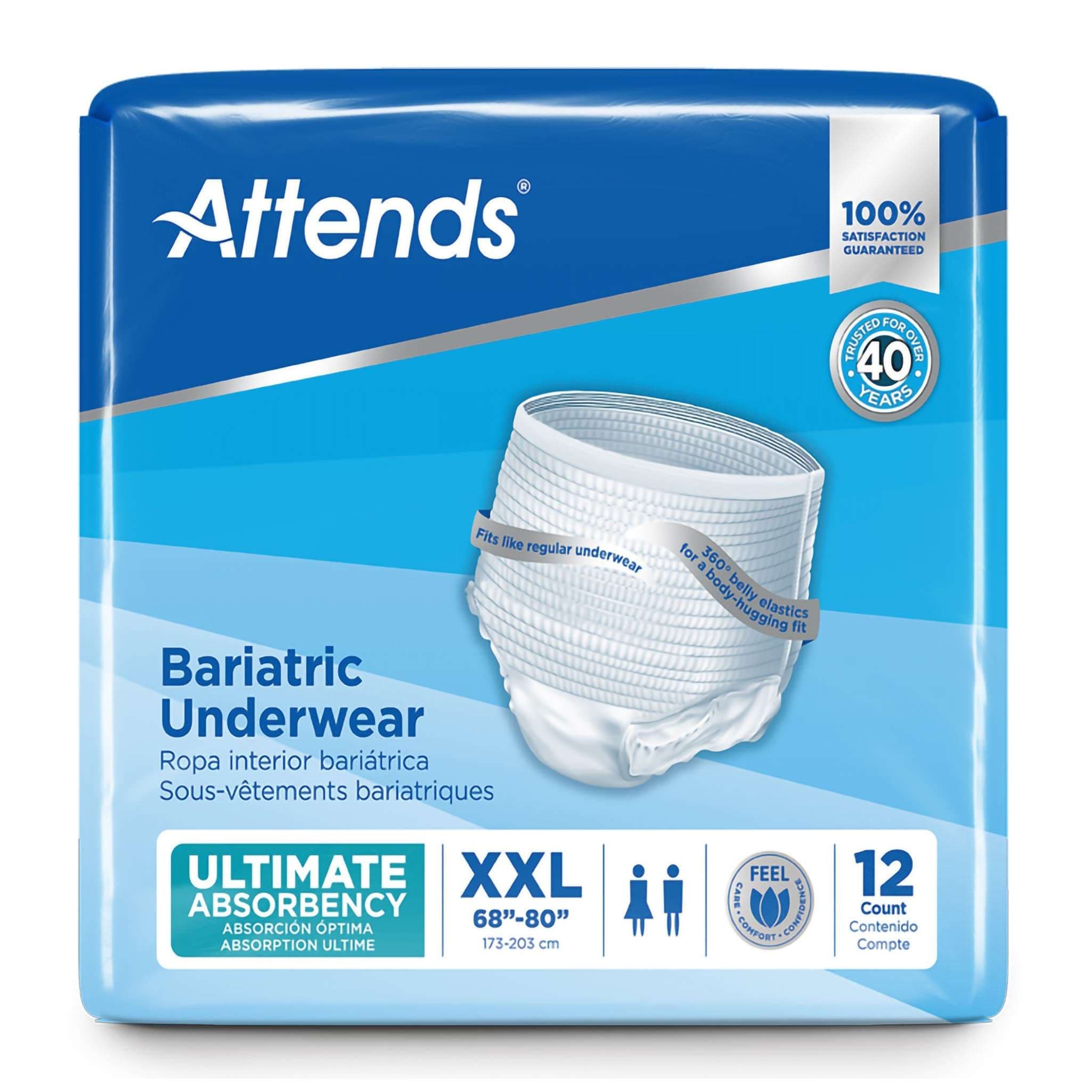 Attends Bariatric Protective Underwear, 2XLarge - Package of 12 - Image 1