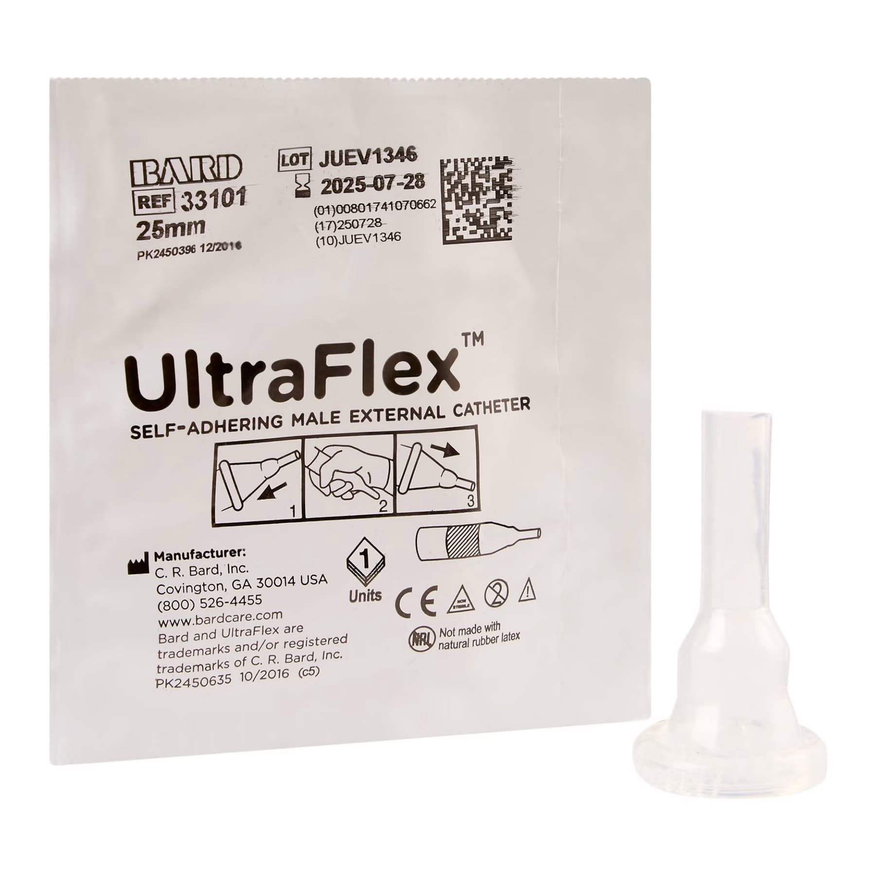 Ultraflex Male External Catheter with adhesive, 25mm - Each - Image 1