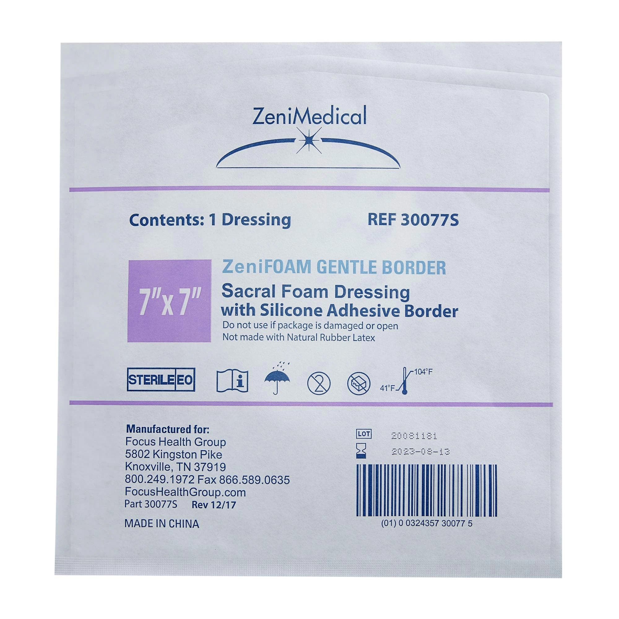 ZeniFoam Gentle Border Sacral Foam Dressing with Silicone Adhesive Border - Image 3