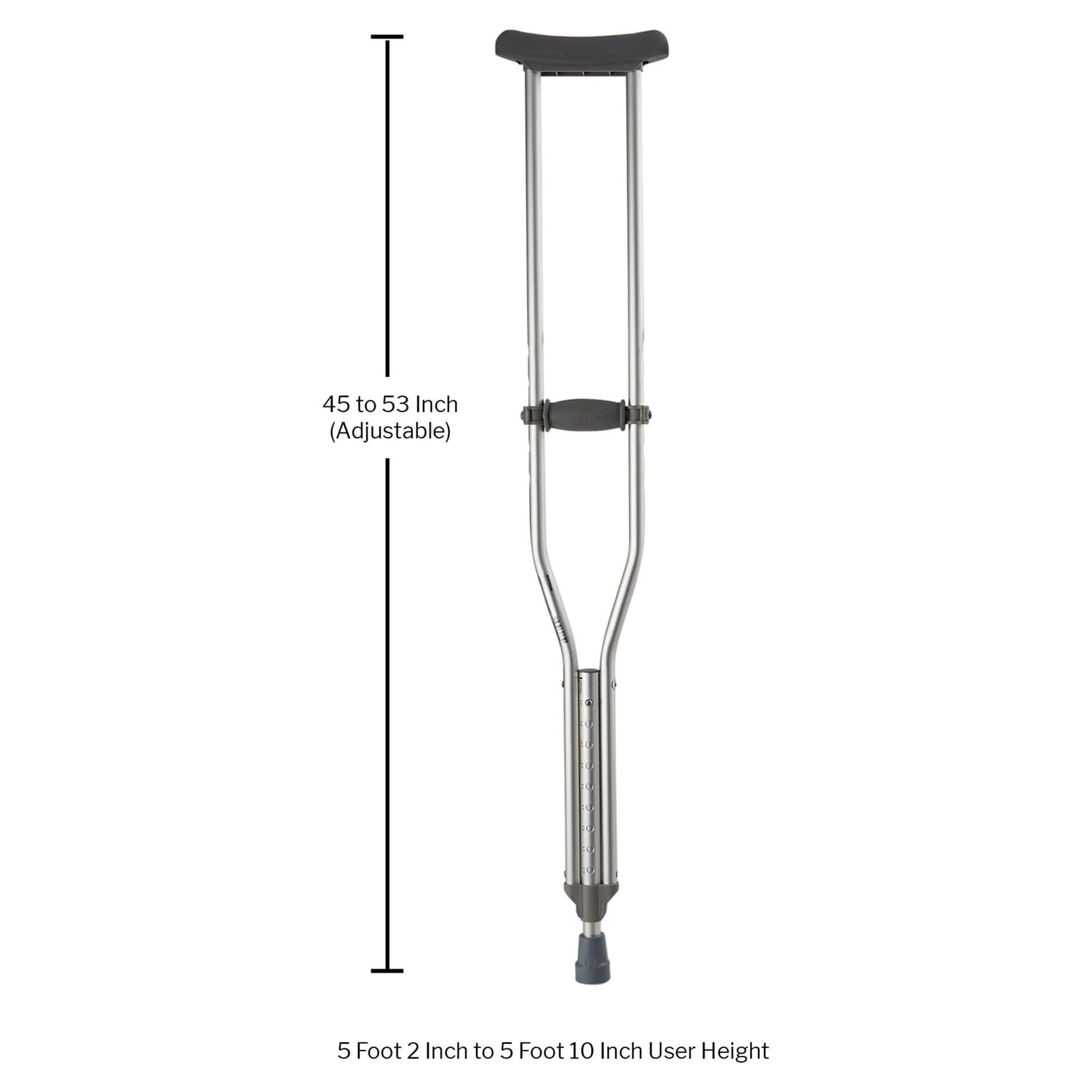 McKesson Push Button Aluminum Crutches with Euro-Style Clip - Image 3