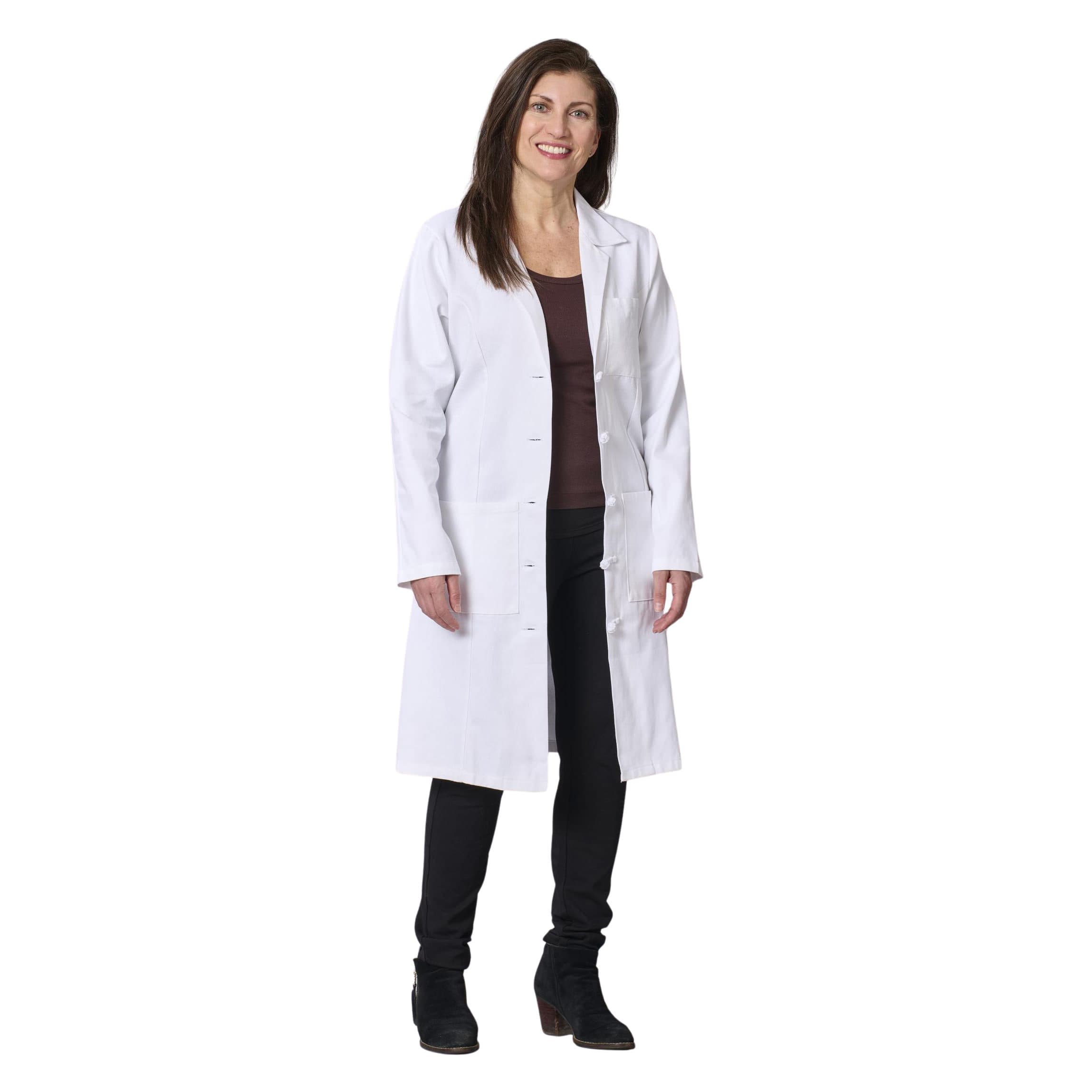 Medline Refine Women's 4-Pocket Full-Length Lab Coat