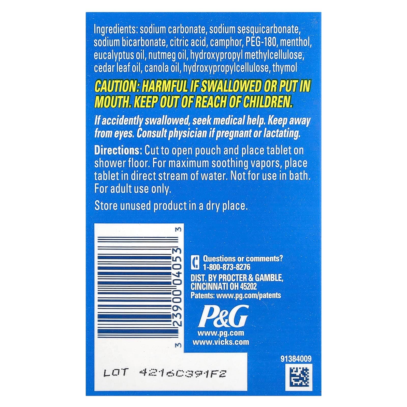 Vicks, VapoShower Soothing Vapours Tablet, 5 Count - Each - Image 2