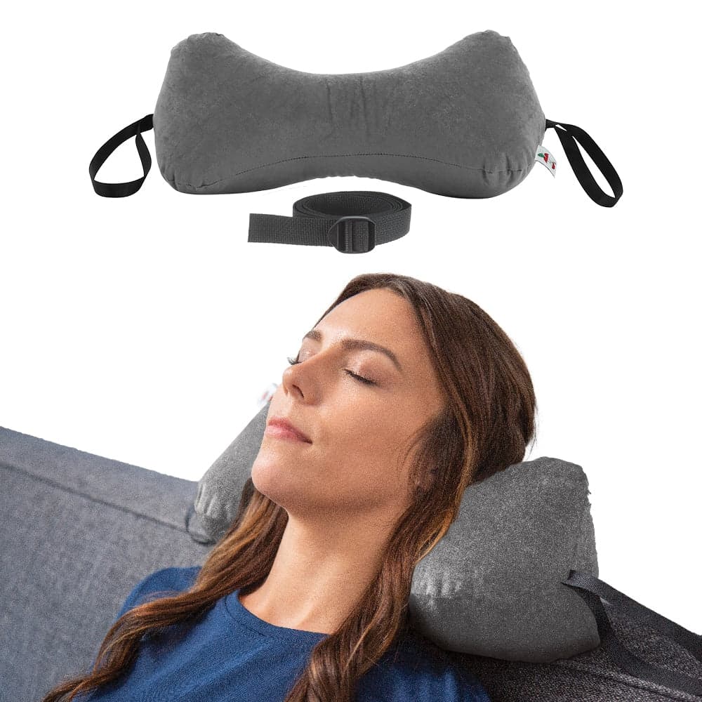 Core Sleep Log Chiropractic Bone Shaped Neck & Cervical Pillow, Gray, Full Size - Image 1