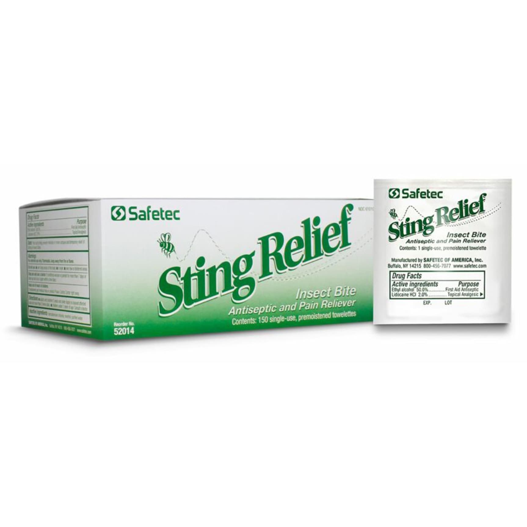 Safetec Sting Relief Insect Bite Antiseptic and Pain Reliever - Case of 3000 - Image 1