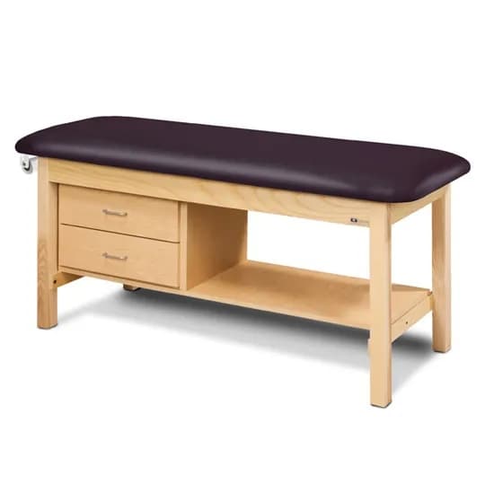 Clinton Classic Express Flat Top Treatment Table with Drawers, Black, 30" W x 72" L x 31" H - Image 1
