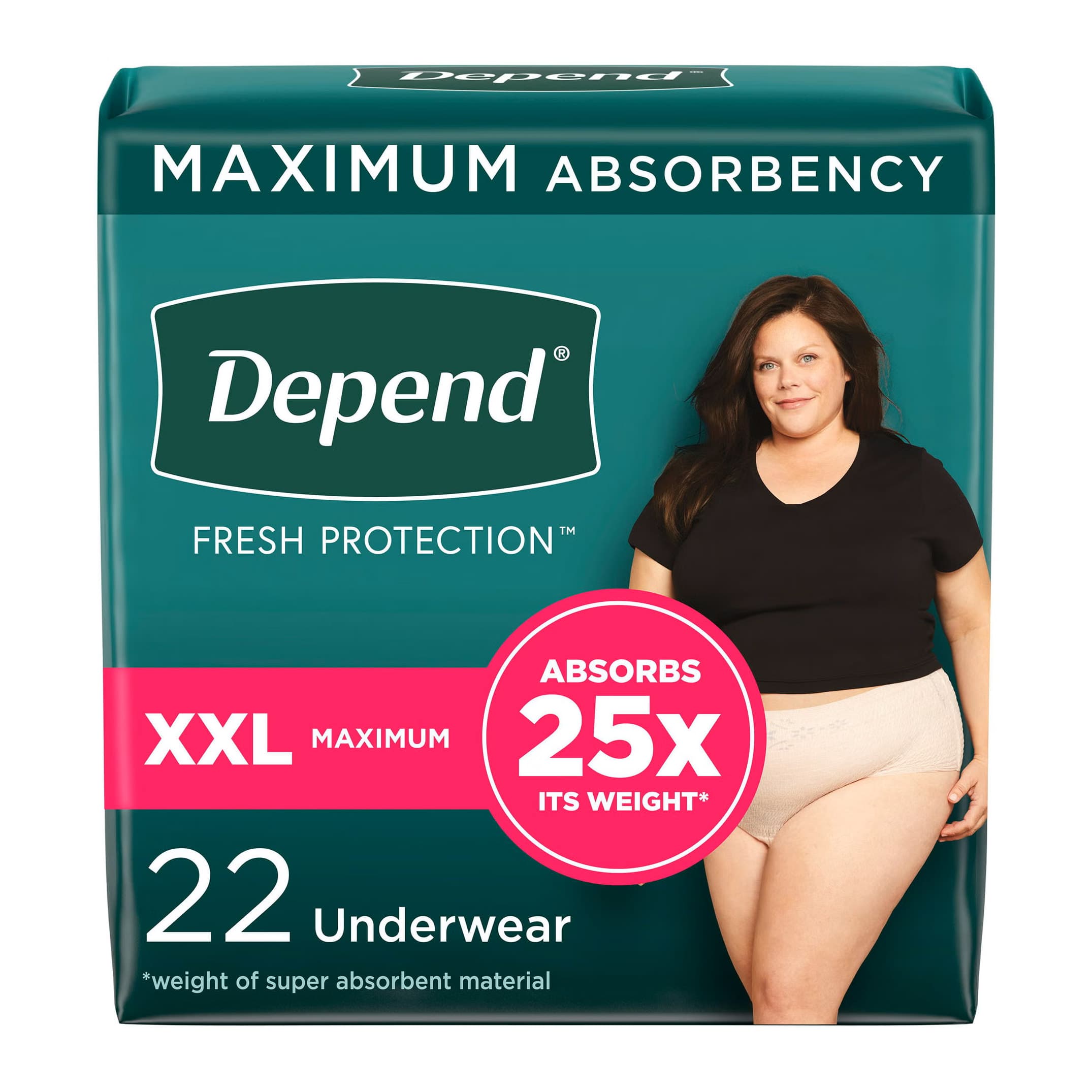 Depend Fresh Protection Underwear For Women, 2XLarge - Package of 22 - Image 1