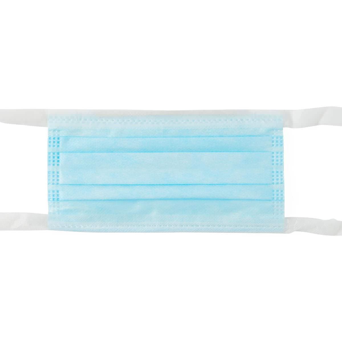 Medline ASTM Level 1 Surgical Mask with Horizontal Ties, Blue - Image 4