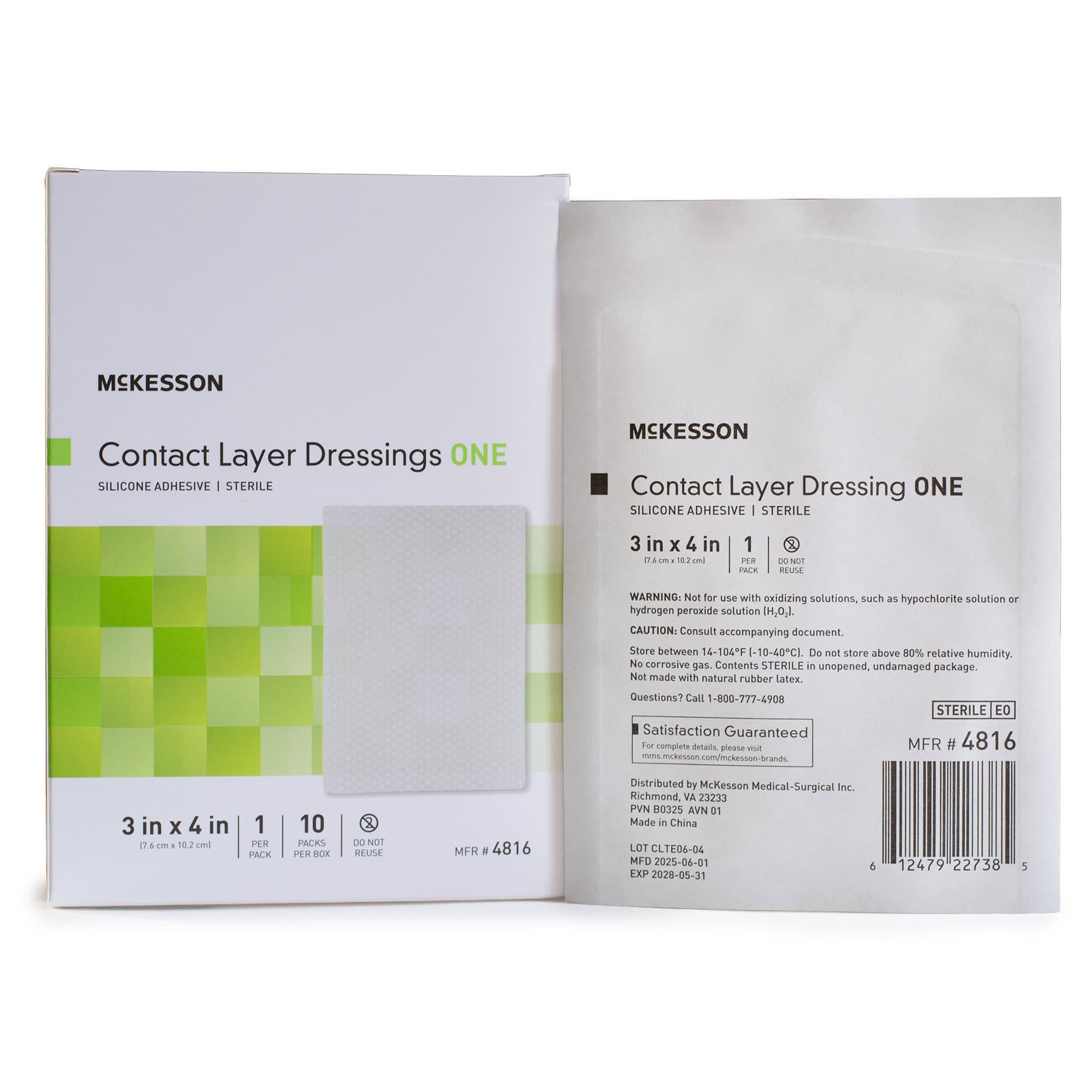 McKesson Wound Contact Layer Dressing Rectangle Sterile, 3 x 4 Inch - Case of 40 - Image 1