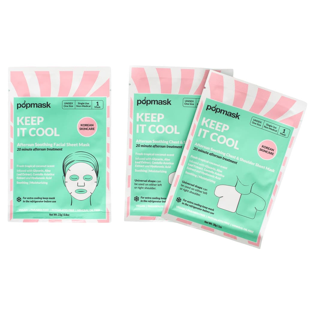 POPBAND Aftersun Face, Chest & Shoulder Sheet Mask (3pc) - Each - Image 2