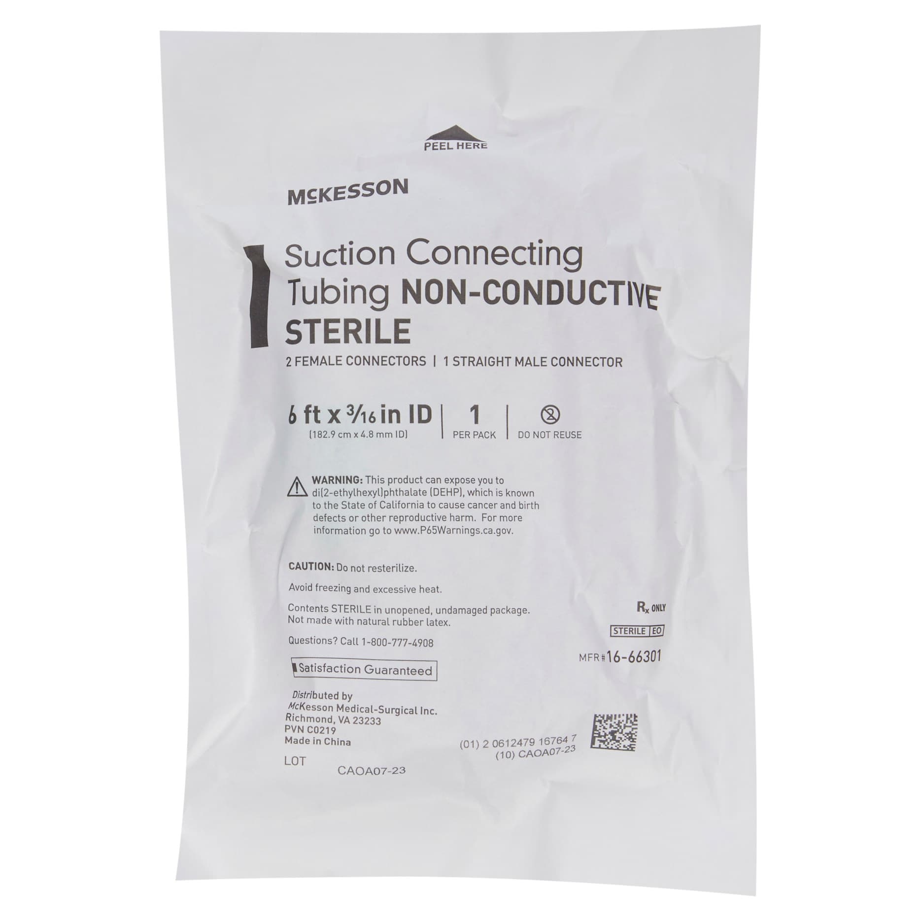McKesson Suction Connector Tubing Clear Ribbed OT Surface Sterile - Image 2