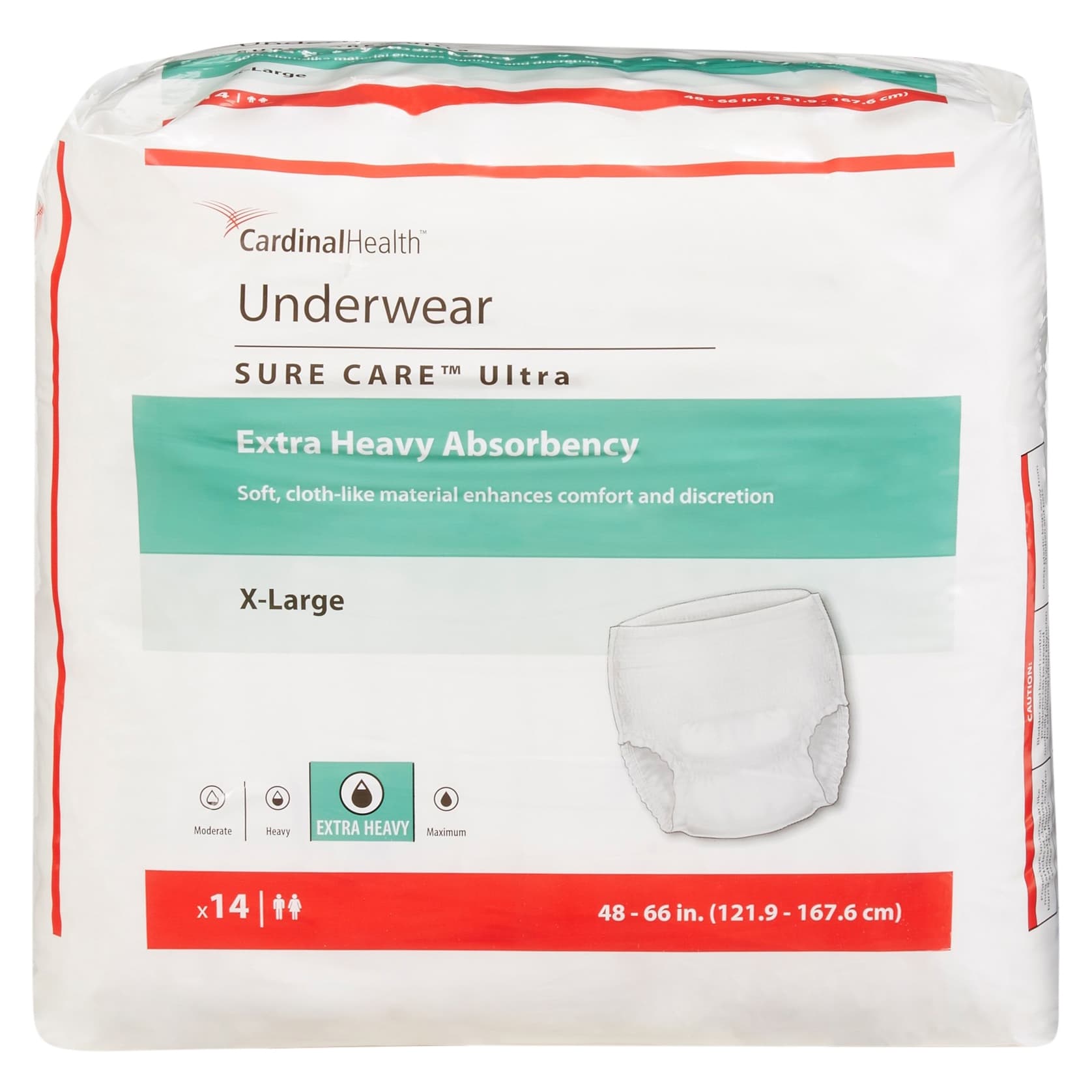 Cardinal Health Sure Care Ultra Underwear, Extra Large - Package of 14 - Image 1