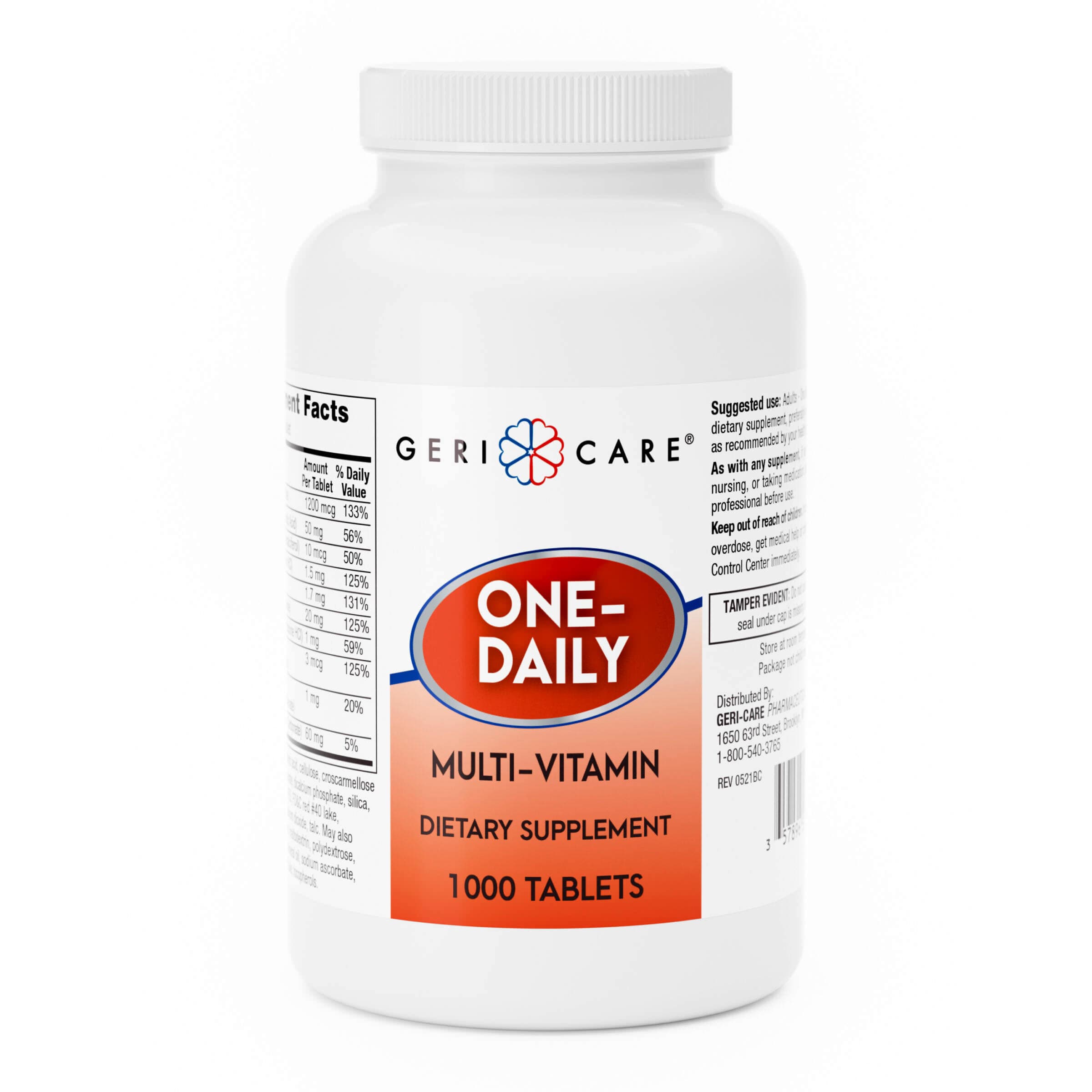 Geri-Care One-Daily Multivitamin Tablets - Bottle of 1000 Tablets - Image 1