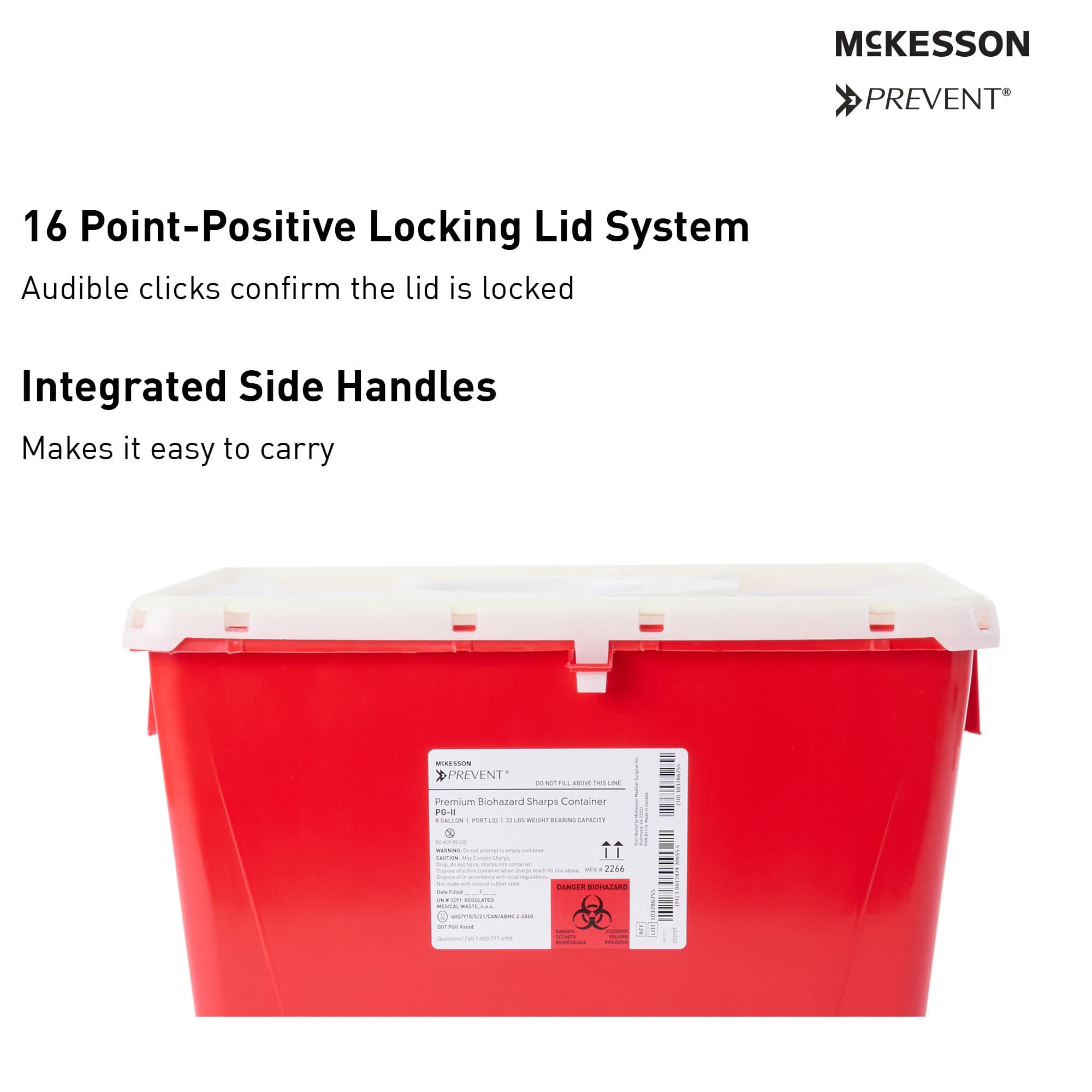 McKesson Prevent Polypropylene Sharps Container - Image 3