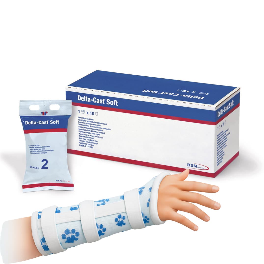 Delta-Cast Soft Polyester Cast Tape, Paw Print, 2 Inch x 4 Yard - Box of 10 - Image 1