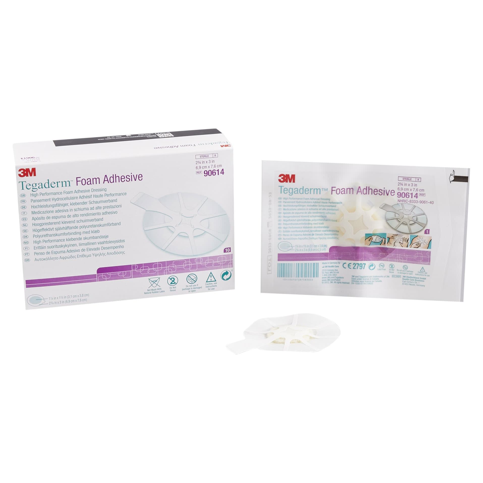 3M Tegaderm High Performance Adhesive Foam Dressing, 3" x 2-3/4" Mini Oval - Each - Image 1