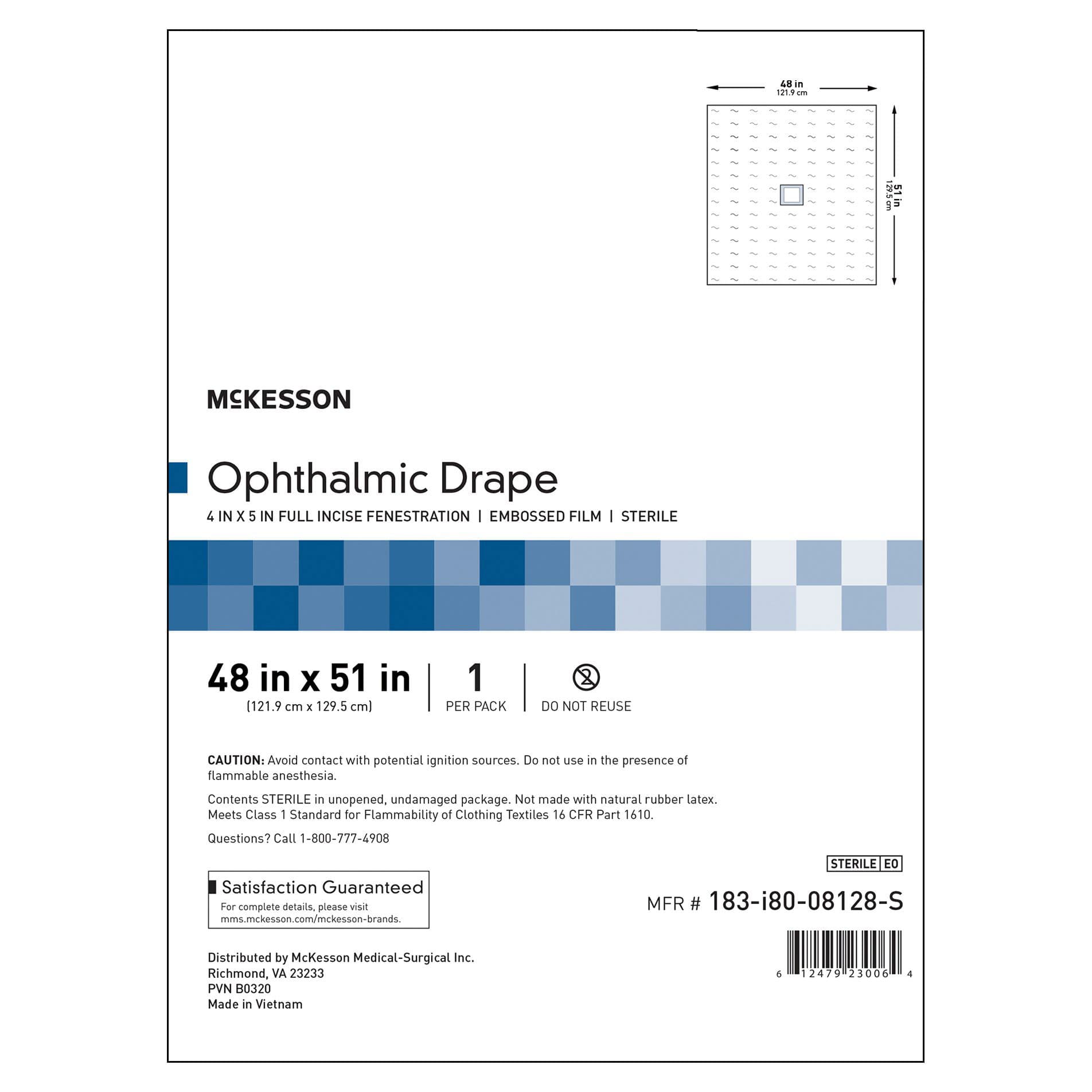 McKesson EENT Surgical Ophthalmic Drape, 48 W x 51 L Inch - Each - Image 1