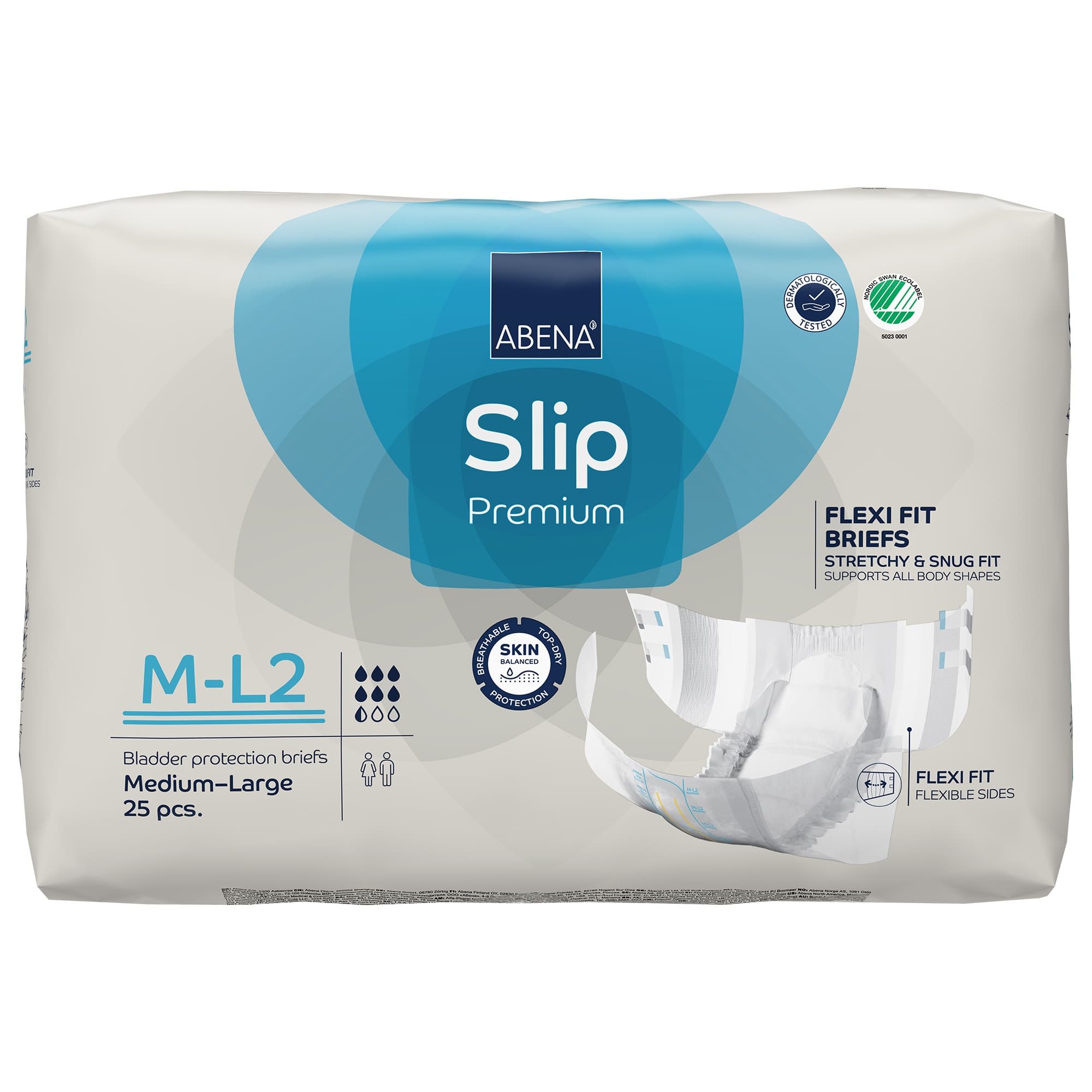 Abena Slip Premium Flexi Fit Briefs, Level 2, Medium-Large - Package of 25 - Image 1