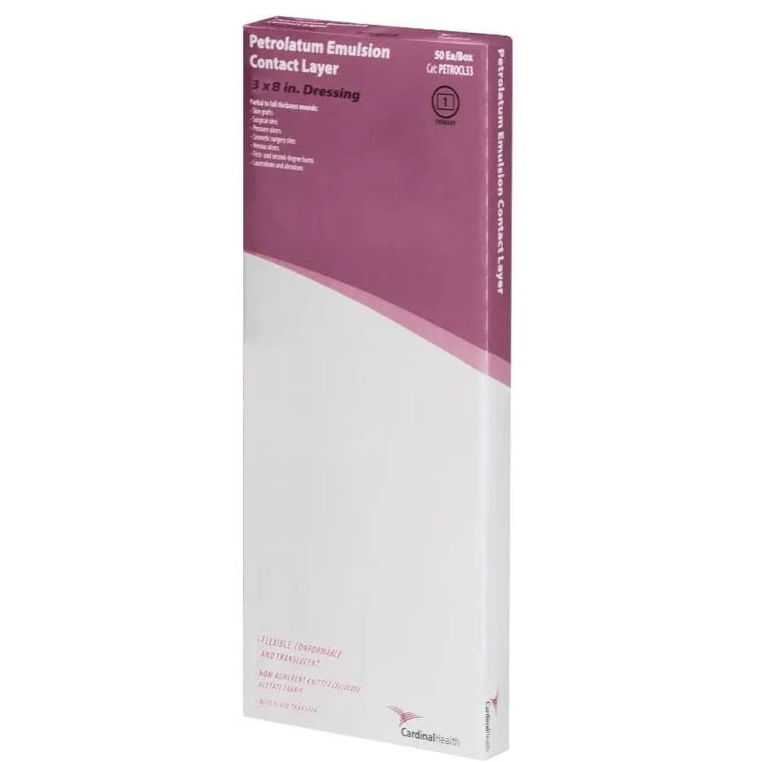 Cardinal Health Petrolatum Emulsion Contact Layers, 3 x 8 Inch - Image 1