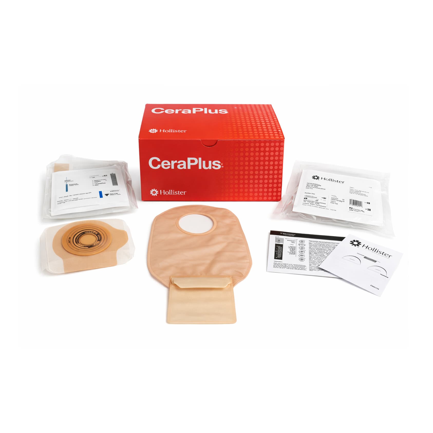 CeraPlus One-Piece Urostomy Pouch Kit, Soft Convex, Cut-to-Fit, Tape Border, 2-1/8", Non-Sterile - Box of 5 - Image 1