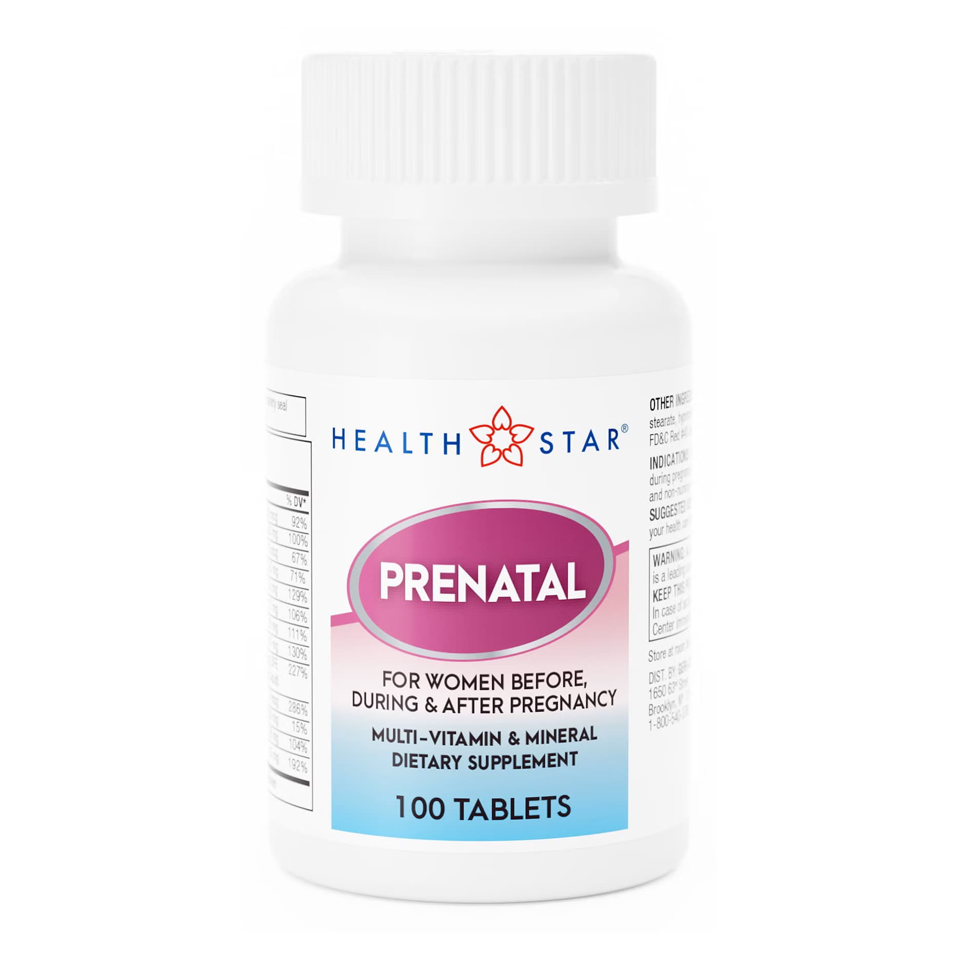 Geri-Care HealthStar Prenatal Vitamin Supplement Tablet - Bottle of 100 - Image 1