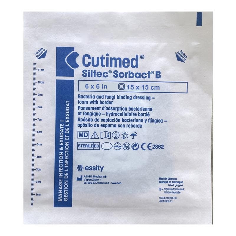 Cutimed Siltec Sorbact B Foam Dressing, 6 x 6 Inch - Each - Image 1