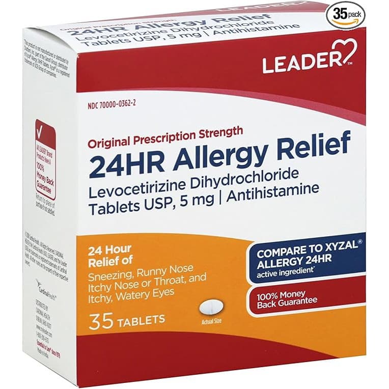 Leader Allergy 24 Hour Relief , Tablets, 5 mg - 35 Count - Image 1