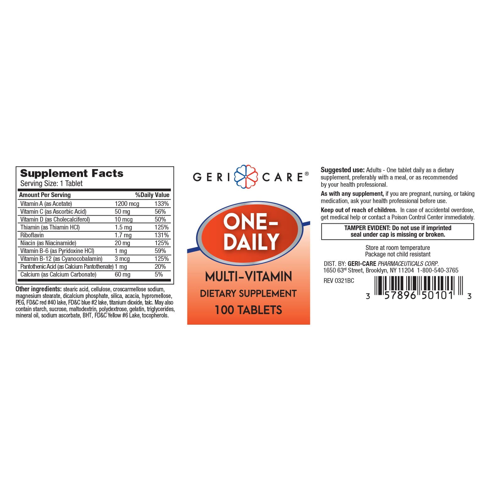 Geri-Care One-Daily Multivitamin Tablets - Image 3