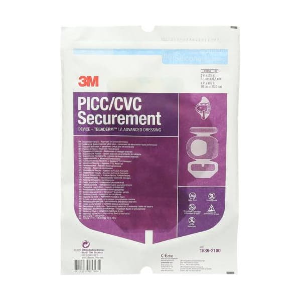 3M PICC-CVC Securement Device + Tegaderm IV Advanced Securement Dressing, 4 x 6-1/8" - Box of 20 - Image 2