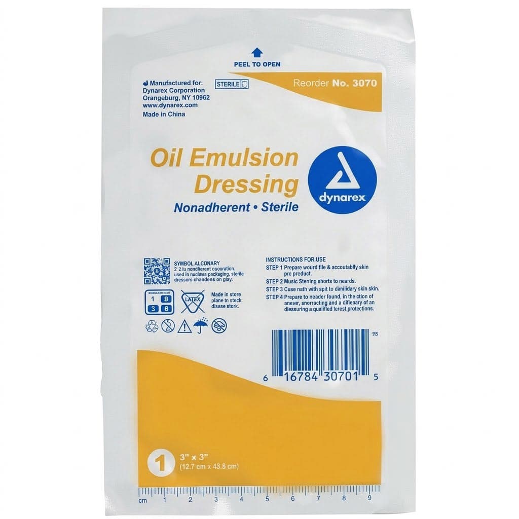Dynarex Durma+ Non-Adherent Oil Emulsion Dressing, 5 x 9 Inch - Case of 12 - Image 1