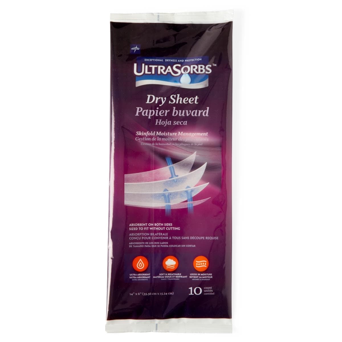 Medline Skinfold Dry Sheets - Bag of 10 - Image 1