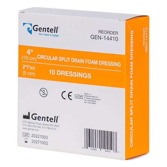 Gentell Circular Split Drain Foam Dressing - Image 1