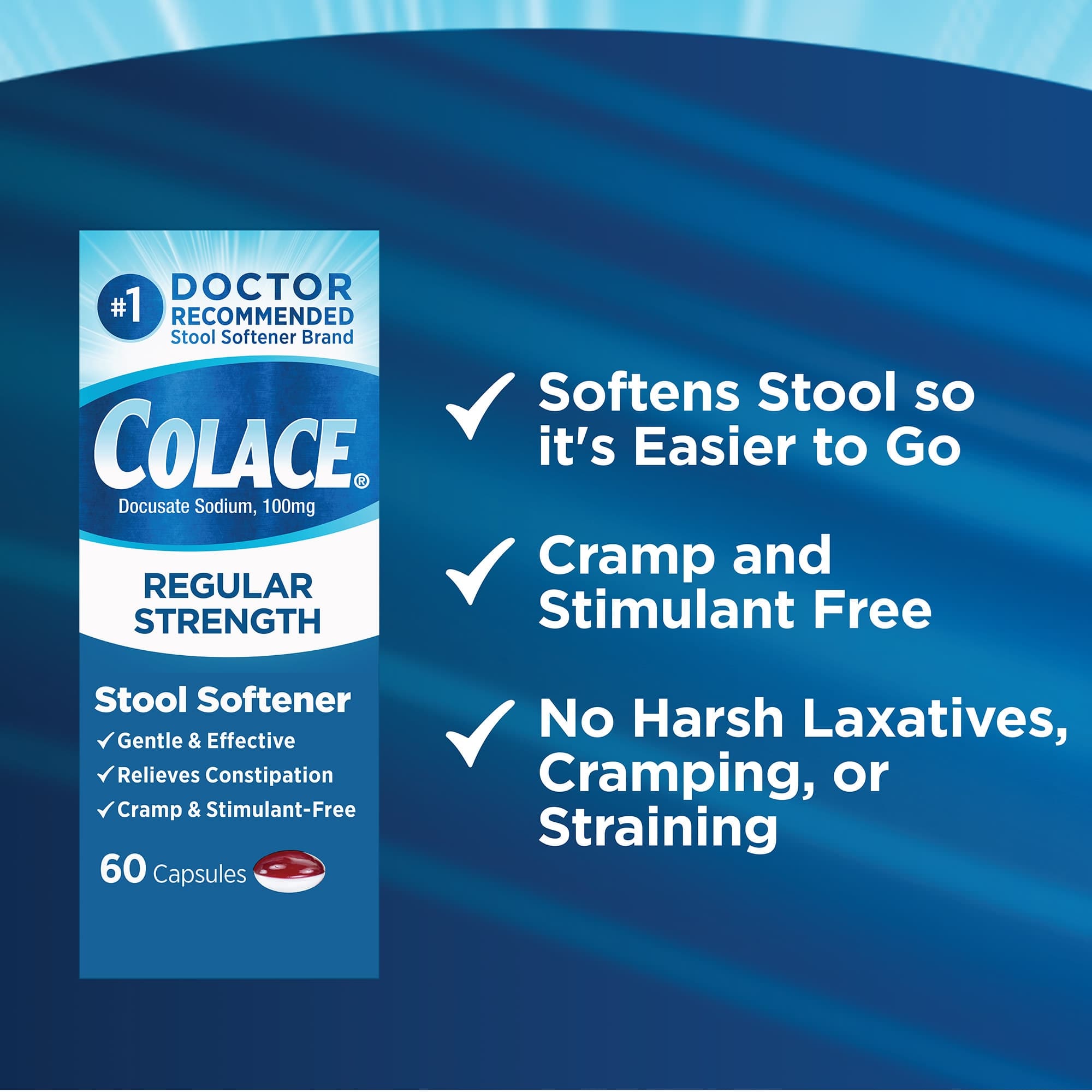 Colace Docusate Sodium Regular Strength Stool Softener - Image 4