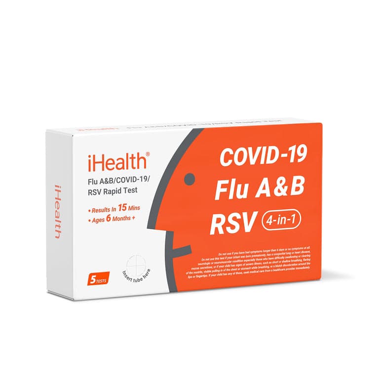 iHealth Combined RSV, Flu & COVID Rapid Home Test with Tray