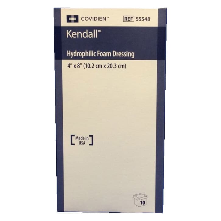 Kendall Hydrophilic Foam Dressing, 4 Inch x 8 Inch - Case of 50 - Image 1
